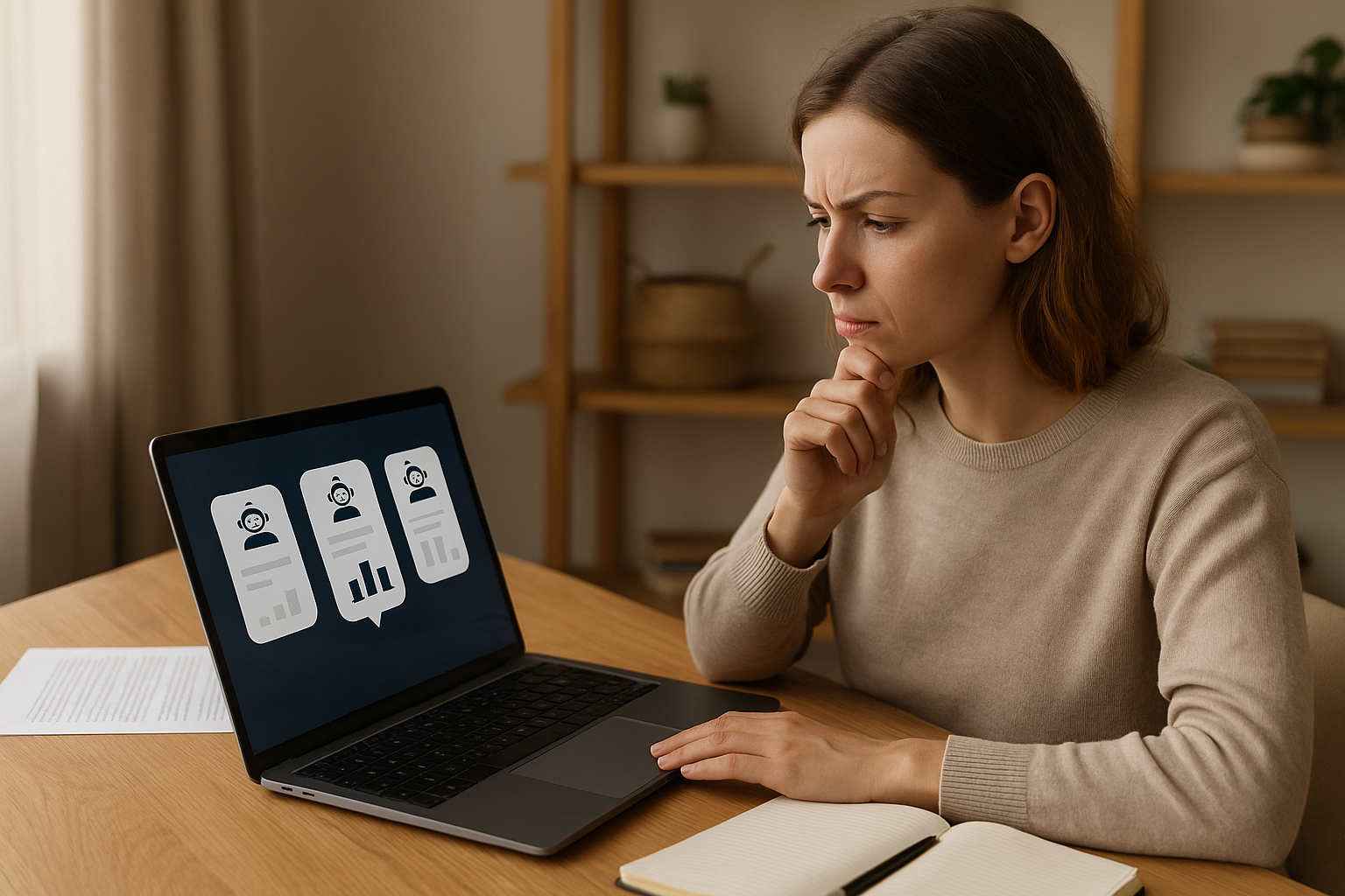 A distinctive real-world AI income strategies for beginners scene directly illustrating AI Chatbot Builders Compared: Which Platform Offers the Best ROI for Newcomers?.