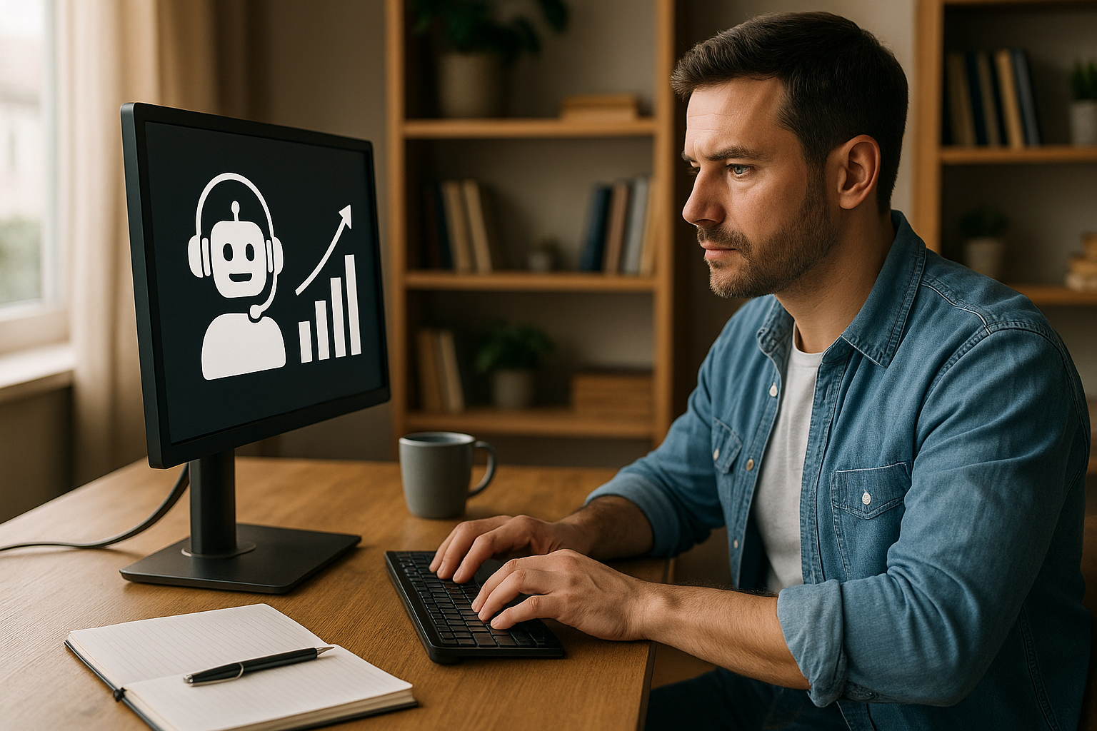 A distinctive real-world AI income strategies for beginners scene directly illustrating Best AI Platforms for Automating Customer Support and Increasing Income.