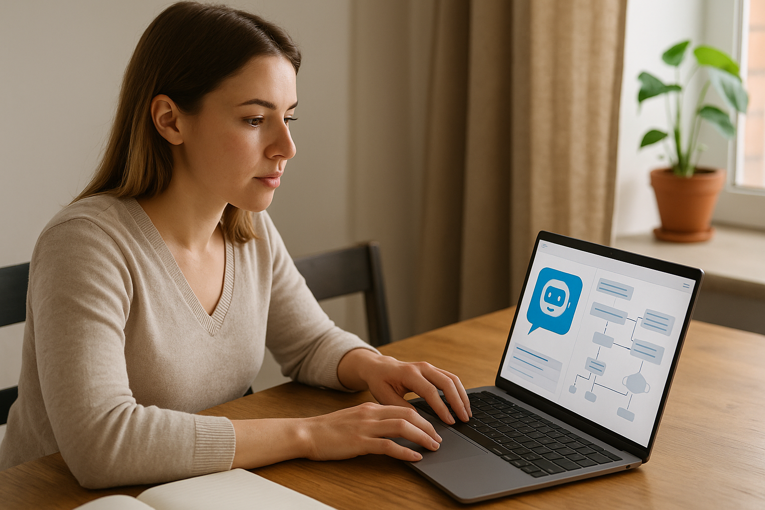 A distinctive real-world AI income strategies for beginners scene directly illustrating Best AI Platforms for Creating and Managing Chatbots Without Coding.