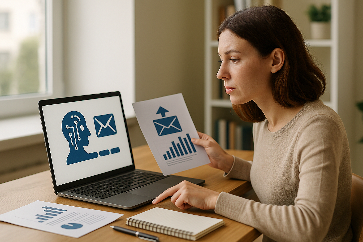 A distinctive real-world AI income strategies for beginners scene directly illustrating Best AI Tools for Automating Email Marketing Campaigns to Generate Recurring Revenue.