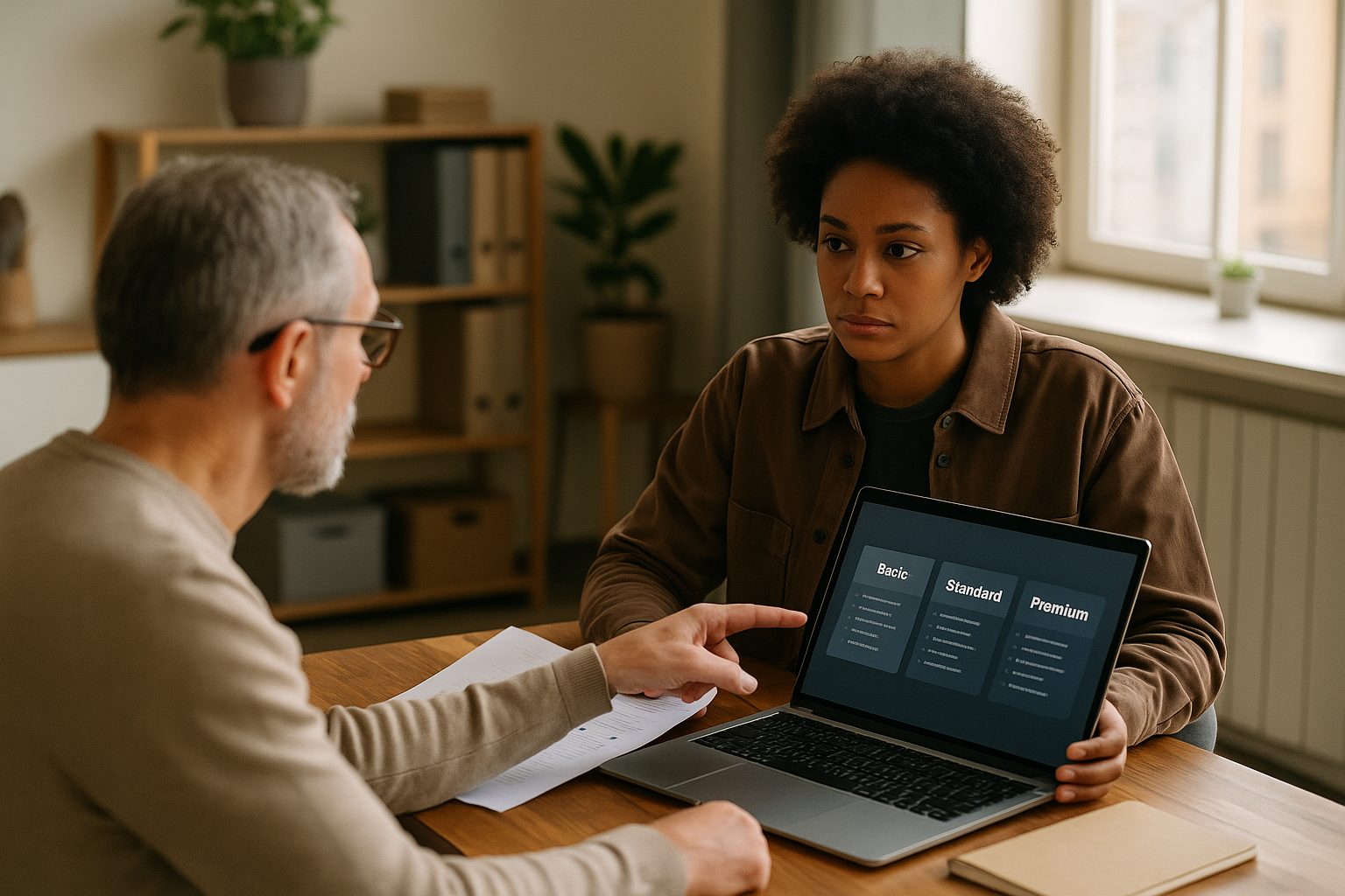Small-business professional working in an authentic office environment on activities related to Comparing Subscription Models for AI-Driven Income Services.
