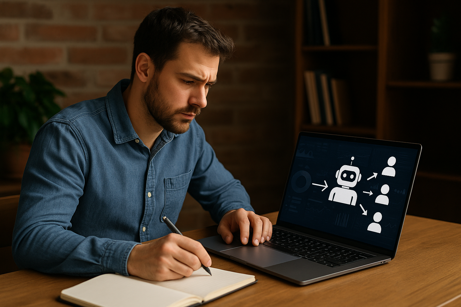 A distinctive real-world AI income strategies for beginners scene directly illustrating How to Use AI for Automated Lead Generation That Converts for Beginners.