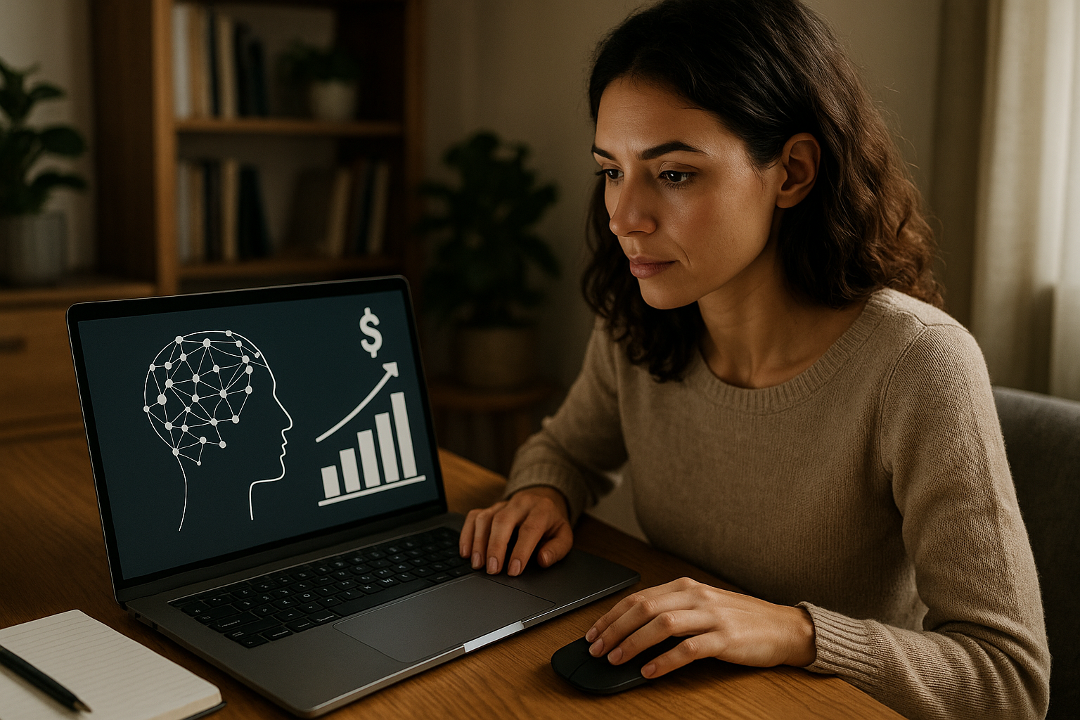 A distinctive real-world AI income strategies for beginners scene directly illustrating Leveraging AI-Driven Personalization to Increase Affiliate Revenue Efficiently.