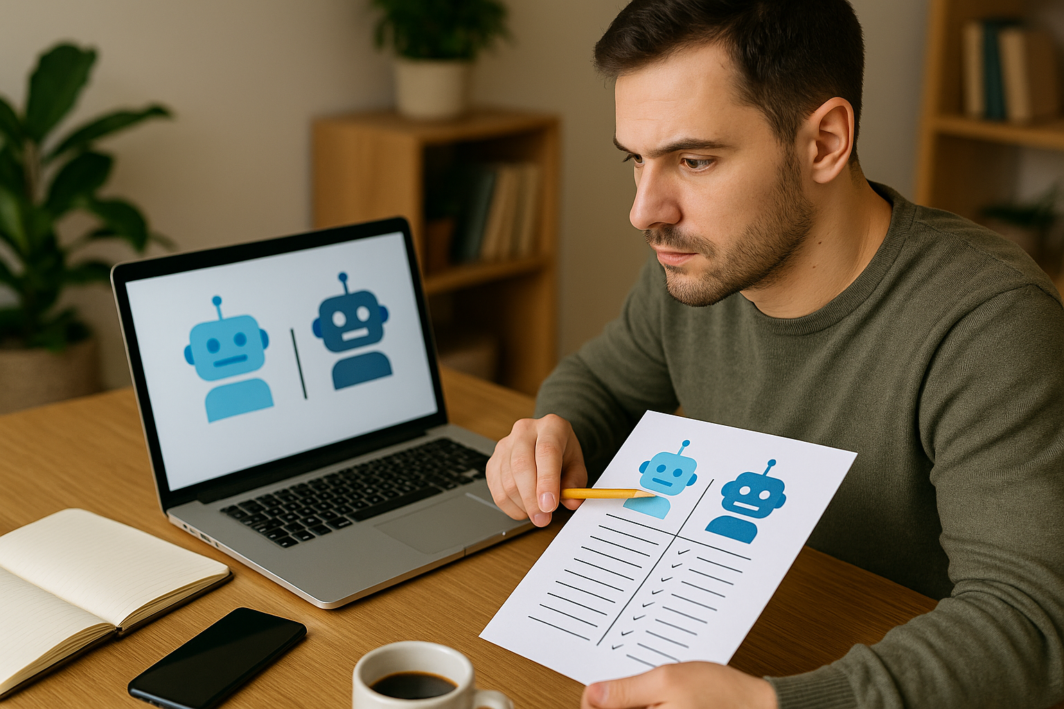 A distinctive real-world AI income strategies for beginners scene directly illustrating Side-by-Side Comparison of AI Chatbot Builders for Monetizing Customer Support.
