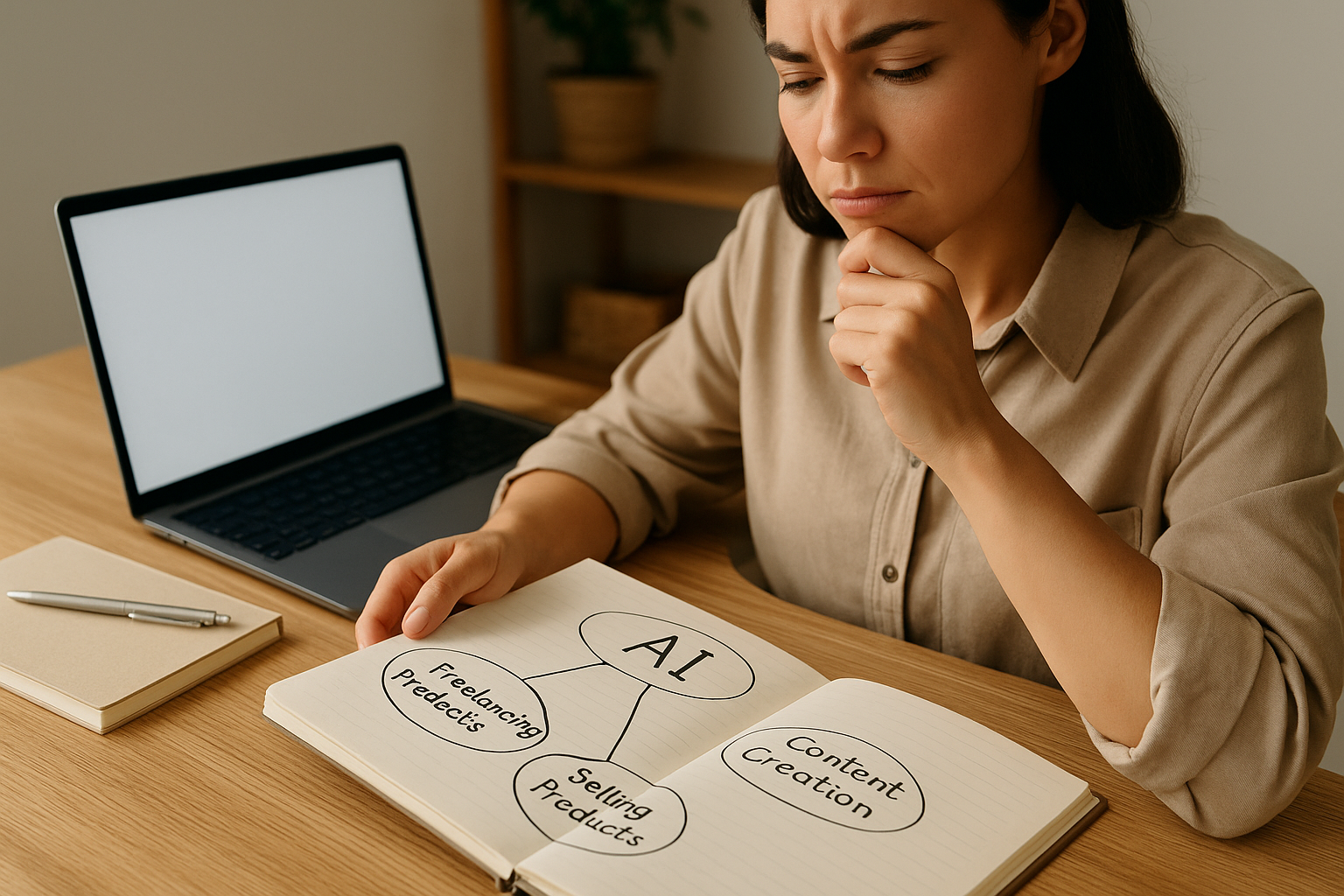A distinctive real-world AI income strategies for beginners scene directly illustrating Understanding AI Income Models: Which One Fits Your Skills and Goals?.